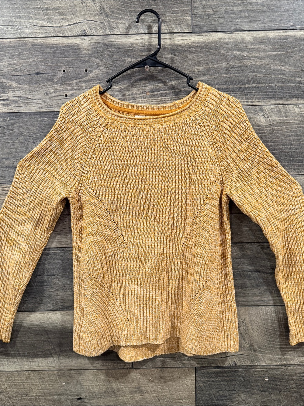Style & Co. Textured Mustard Crewneck Sweater